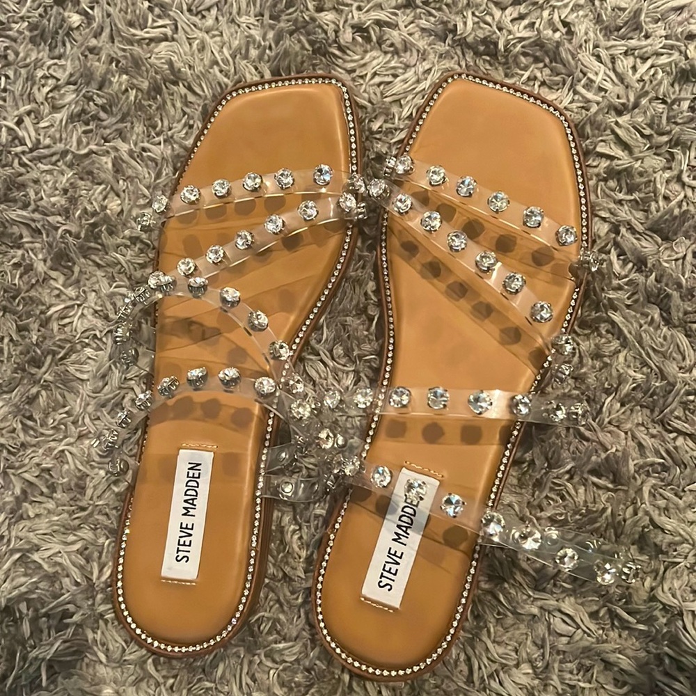 Steve Madden Women Size 8 Skylar Clear Sandals